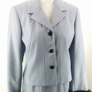 Harve Bernard Holtzman Slate Blue wool Skirt suit
